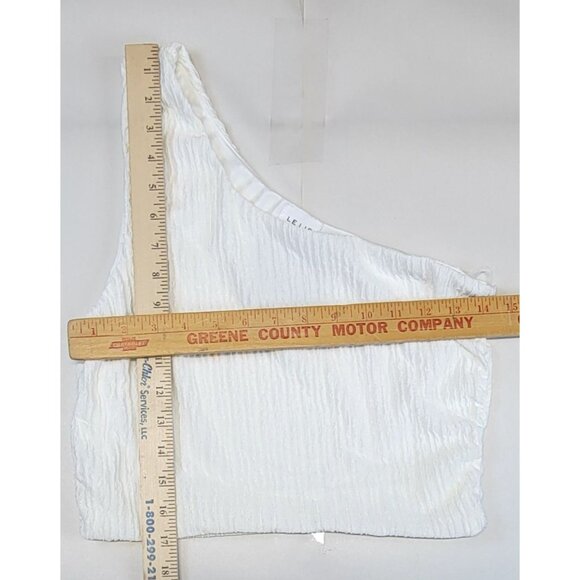 Le Lis Top White/ Ivory Textured One Shoulder Womens Med New with Tags - Picture 6 of 6